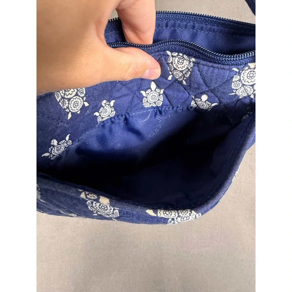 Vera Bradley Crossbody Bag Womens Small Blue Sea Turtle Quilted Wallet Purse